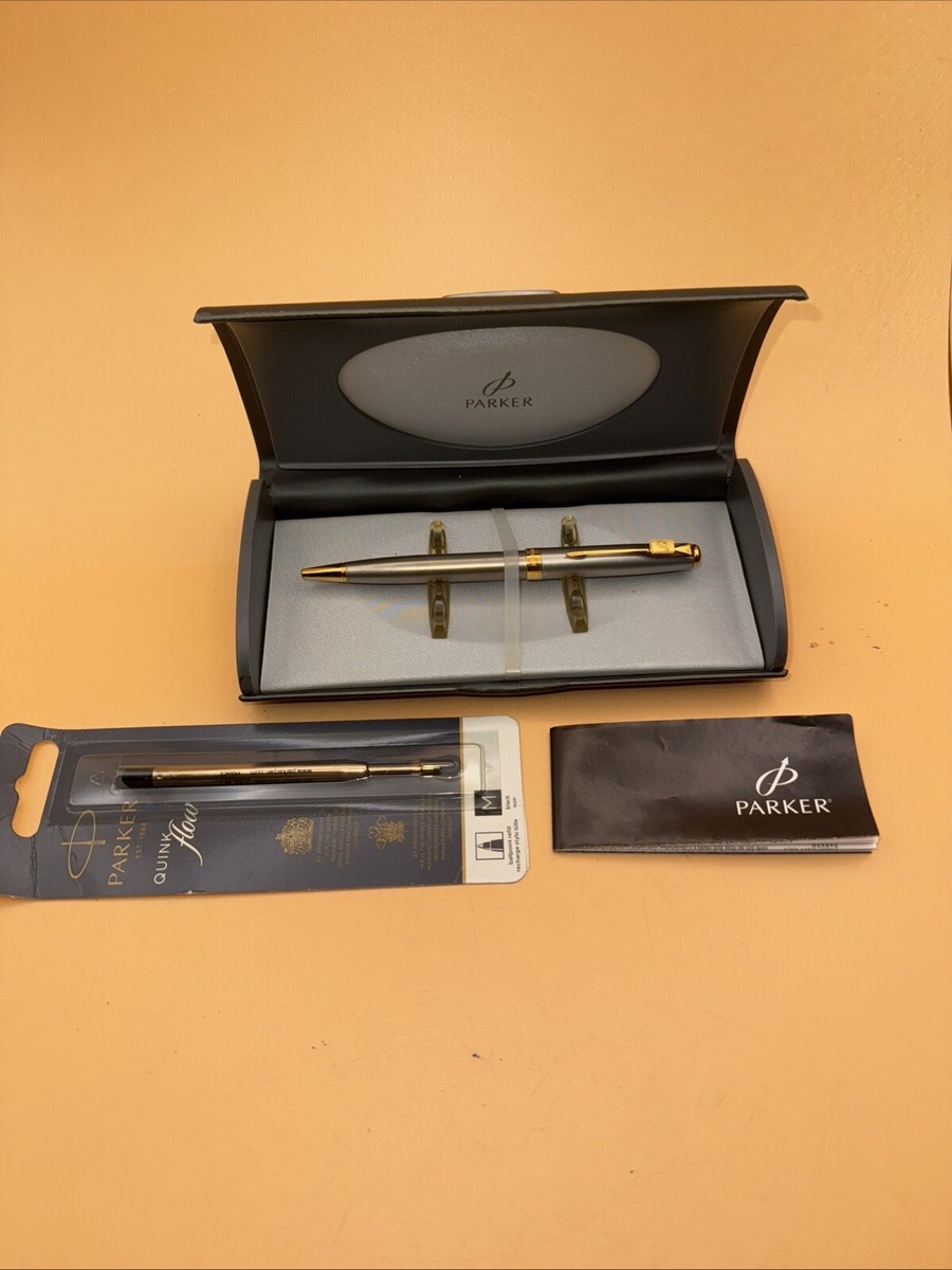 Parker Sonnet Ballpoint Pen Stainless Steel Gold Black ink - Main Image