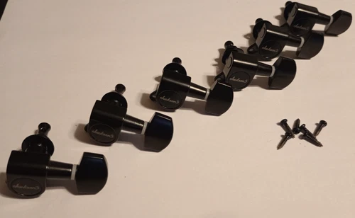 Jackson Logo Tuners Tuning Keys Pegs In Line Right in Black