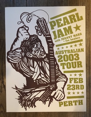 PEARL JAM POSTER 2/23/2003 TOUR AMES BROS PERTH AUSTRALIA EDDIE