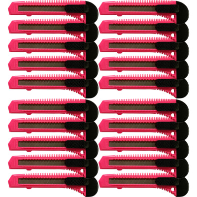 20 Safety Box Cutter Utility Knife Retractable Snap off Razor Blade NEON PINK