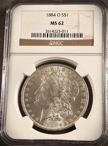 1884-O MORGAN SILVER DOLLAR ** NGC MS-62 **  PROBLEM FREE COIN  (7661)