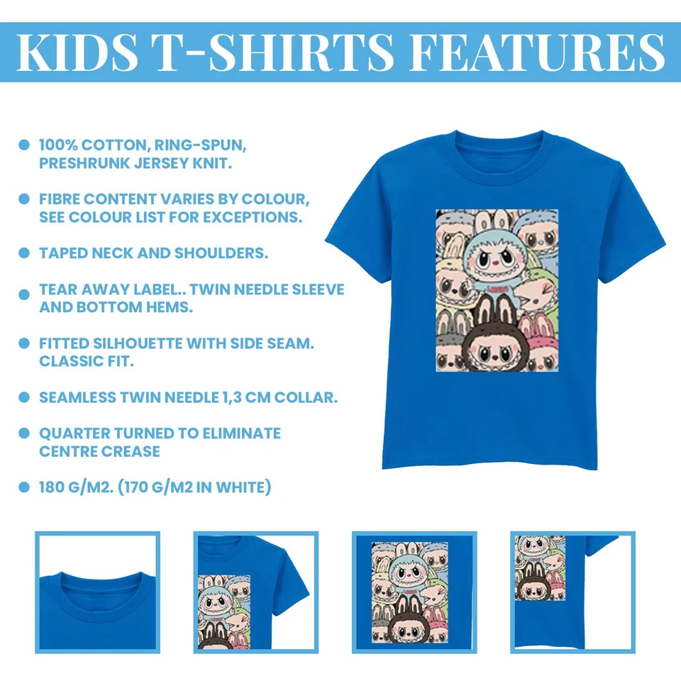 Labubu Montage Kids T-Shirt New Trending Top Cute Viral Labubu Childrens Tshirt - Image 4 of 4
