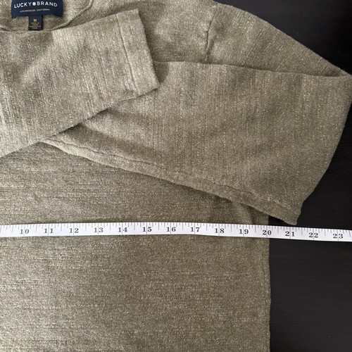 Lucky Brand Shirt Mens Size M Olive Green Welterweight Henley Pullover Outdoor - Picture 9 of 10