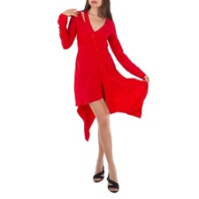 Stella McCartney Ladies Red Asymmetric-Seam Cut-Out Dress, Brand Size 38 (US
