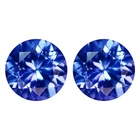 0.87 Ct [2 Pcs Pair] Superior Perfect Round 5 MM Genuine Purple Blue Tanzanite !