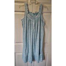 Secret Treasures Women's Sleeveless Ruffle Nightgown - Blue Floral - Size XL