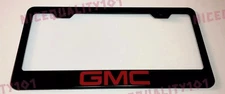 GMC Denali Yukon Red Stainless Steel Matte Black License Plate Frame W/ Caps