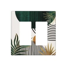 Green Mid Century Boho Abstract Modern Sun Arch Curve Double Rocker/Decora Ou...