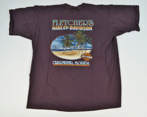 Fletchers Harley Davidson Clearwater Florida Motorcycle Shirt Single Stitch XL - Picture 8 of 10