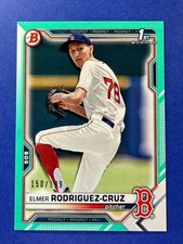 ELMER RODRIGUEZ-CRUZ 2021 Bowman Draft 150/199 AQUA 1st Boston Red Sox #BD-37