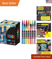 Set of 21 Paint Markers with 1M Extra Fine Tips - Non-Toxic Art Supplies