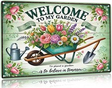 Gardening Gifts Welcome to My Garden Tin Metal Signs Home D cor 8x12