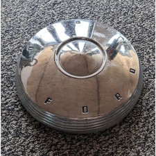 Vtg Ford Hubcap Dog Dish 10.5 Inch Chrome 1960s