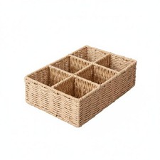 Multi-Compartment Woven Holder Handwoven Design Woven Divider Box Handmade