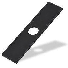 10 Black Square Hole Cover Deck Plate for Kitchen or Bathroom Sink, Stainless...
