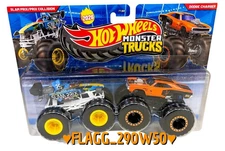 2026 Hot Wheels Monster Trucks SLAM PRIX COLLISON Vs DODGE CHARGER 2 Pack *READ*