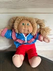 Vintage Cabbage Patch Kids Doll Double Braid Teeth Dimples Green eyes