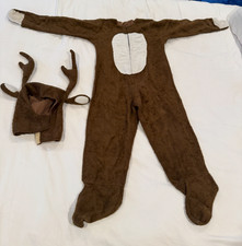 Handmade Kids Reindeer Costume Holiday Outfit with Antler Hood