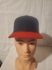 New Era Fitted Cap 6 5/8 Black Red Brim Made in USA Original 59FIFTY