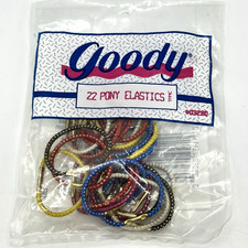 Vintage 1990s Goody Pony Elastics Metallic Braided Ponytail Holders 22 Pcs