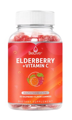 BeLive Elderberry Gummies with Zinc and Vitamin C - Immune Support