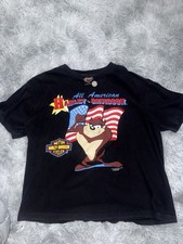 Harley-Davidson Taz Looney Tunes 1993 Vintage Motorcycle T-Shirt Black, Large