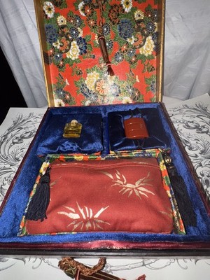 YSL Opium Pendant Necklace, Perfume Insert,  Cosmetic Bag & Unique  Jewelry Box 