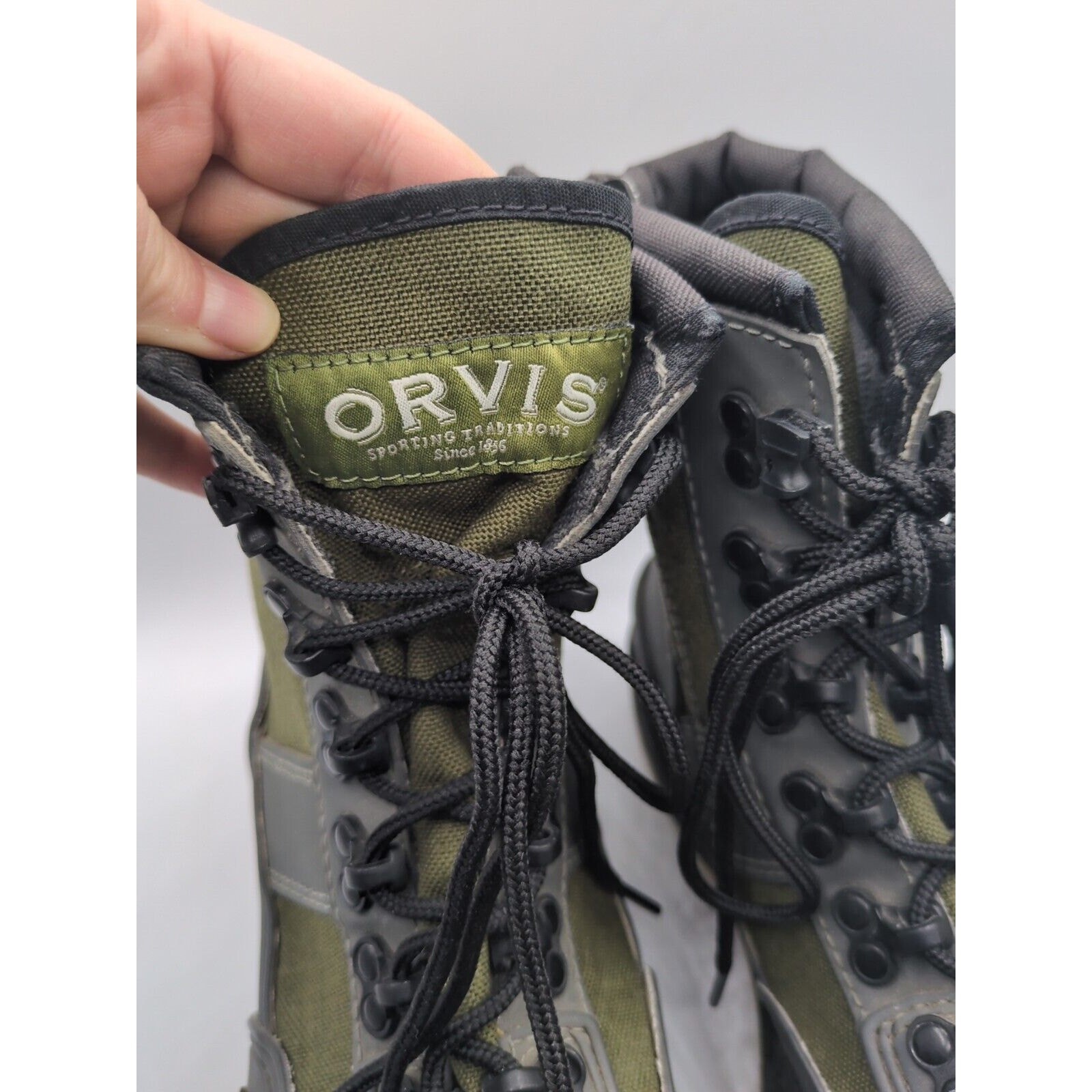 SAOLA Stivali da guadino ORVIS uomo suola in feltro US 7 zip laterale