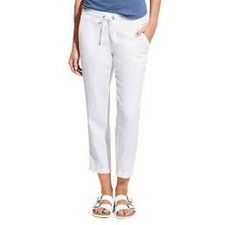 Athleta Linen Ankle Pant Womens Size Medium White NWT Preppy Coastal