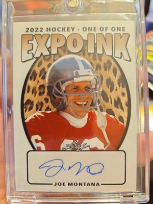 2022 Leaf Hockey Expo Ink Joe Montana Leopard Print Parallel Auto 1/1 49ers
