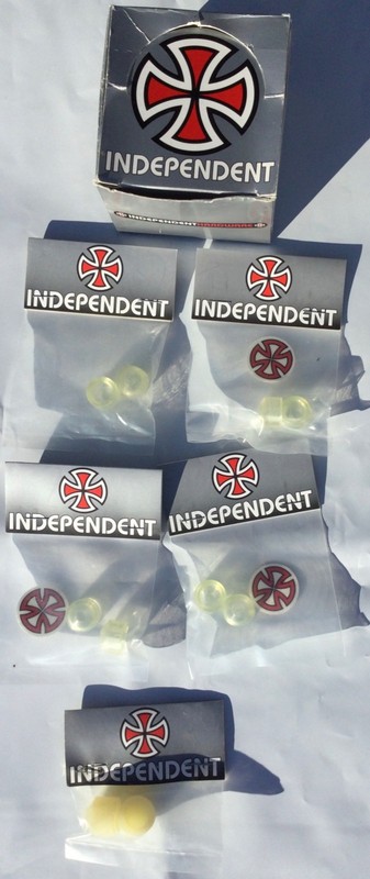 VINTAGE INDEPENDENT SKATEBOARD TRUCKS PIVOT CUPS NOS with DISPLAY BOX 5 SETS +