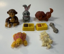 Vintage 90s Littlest Pet Shop Lot: Turtle, Bunny, Baby Chimp, Frisky Pup, Kitten