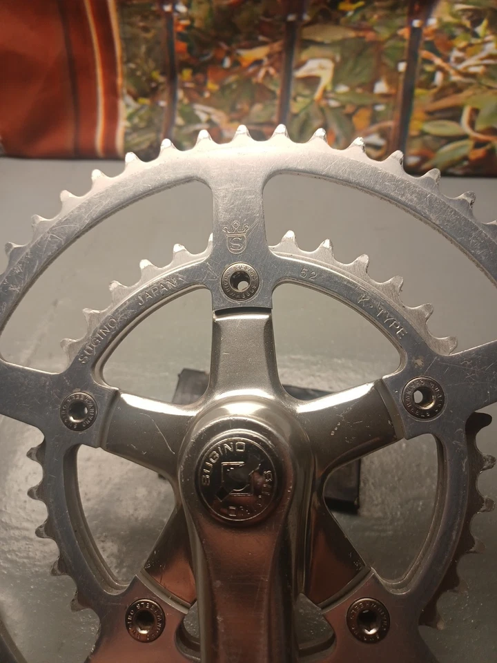 Juego de bielas Sugino GT TIPO K plato corona 52/36t 170 mm 110BCD con tapas BMX carretera Foto 4 de 4