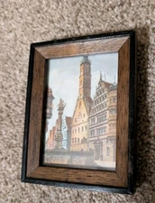 Hand Colored Etching of St George Rothenburg by Ernst Geissendorfer Original