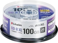 Verbatim VBR520YP20SD4 Blu-ray XL Disc 20pcs Spindle 100GB 4X Speed from Japan