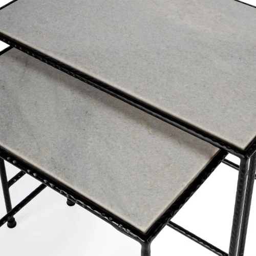 Iron and Marble Nesting Tables by Butler Specialty - Picture 6 of 7