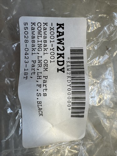 New Kawasaki OEM Part 55028-0423-18T COWLING, LWR, LH, Black - Picture 4 of 6