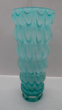 14" Blue and White Art Glass Vase .. Not Sure on Age