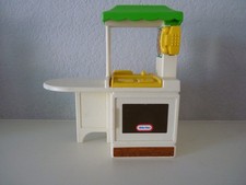 Vintage Little Tikes Dollhouse Kitchen Island - Sink Oven Clock Telephone