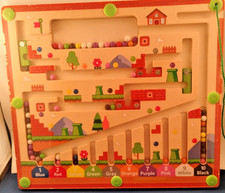 Magnetic Color Number Maze  Montessori Wooden Puzzle  Tested Magnets Work