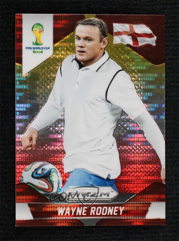 2014 Panini Prizm World Cup Yellow & Red Pulsar Prizm Wayne Rooney #142 0m5n