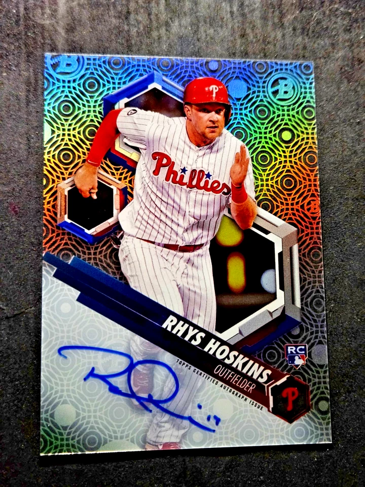 2018 Topps High Tek Auto Rhys Hoskins Rookie ON CARD Autograph RC MINT #RHT-RH - Image 3 of 4