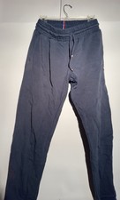 Le Coq Sportif Sweatpants Men XL Navy Blue Elastic Waist Tricolor Stripe Joggers
