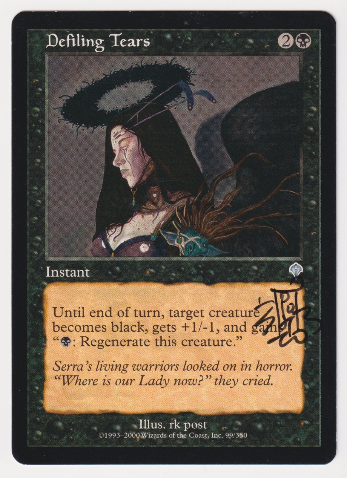 Signed Defiling Tears MP Invasion Artist rk post 2000 WOTC MTG Magic Vintage EDH