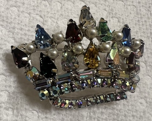 Vintage Crown Brooch Pin - Picture 3 of 6