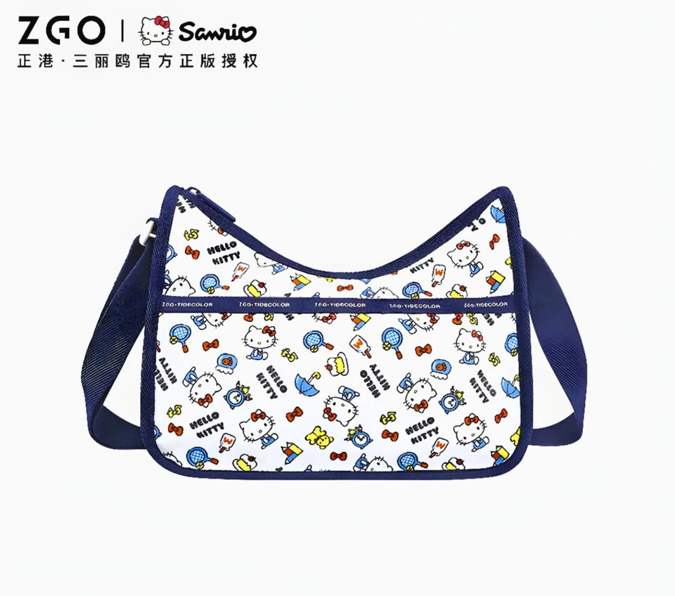 Lindo Bolso Bandolera Hello Kitty ZGO x Sanrio Hobo Azul Marino Bolso AOP Foto 3 de 4