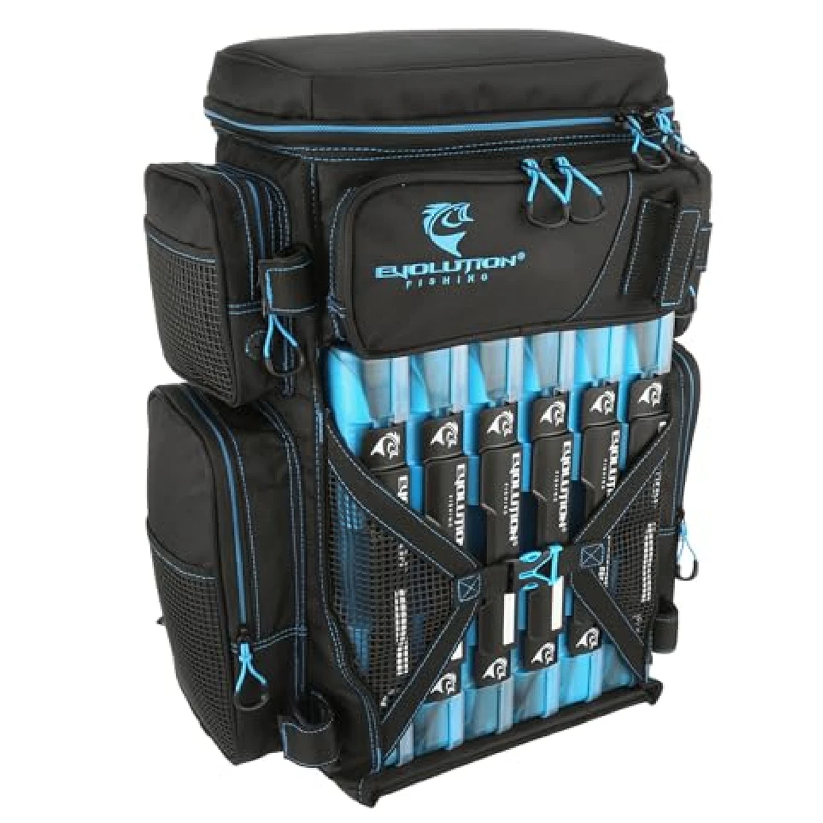 backpack tackle box ebay Baitium Fishing Backpack, Bag With Rod Holders, 40L Capacity With Cooler, Rain Cover, Insulated Pocket, 4 Tackle Trays Included (Jet Black) its thoughtfully designed insulated top pocket preserves bait freshness Tackle Backpack with Boxes |
