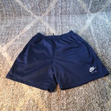 Nike Air Mesh Shorts Mens Large Navy White Tag Embroidered Logo Vintage 90s