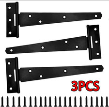 3/6/9 pack Garden Shed Gate Stable DoorsHeavy Duty Tee Hinges Black Galvanised