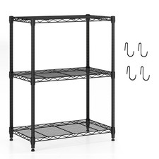 COSTWAY 3-Tier Wire Shelving Unit Adjustable Metal Storage Shelves